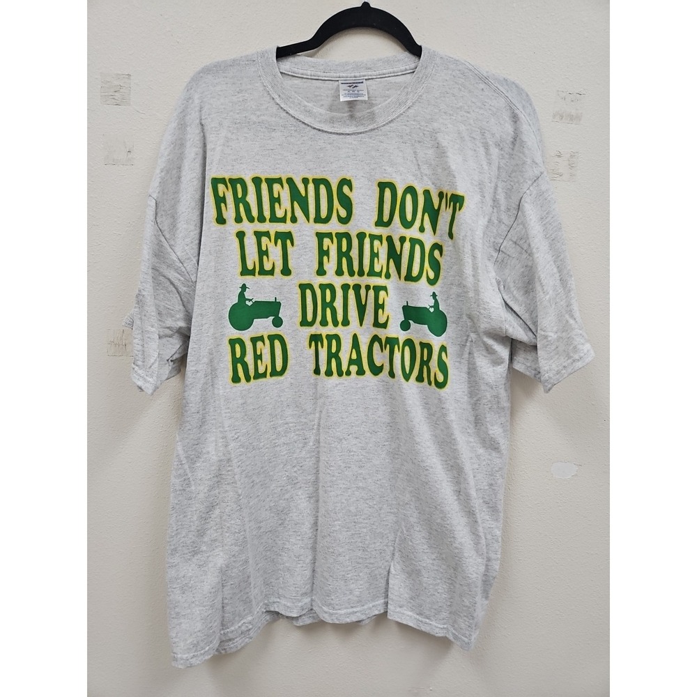 Men's "friends Don't Let Friends"red Tractors Funny Satire T Shirt! Tractor 🚜
